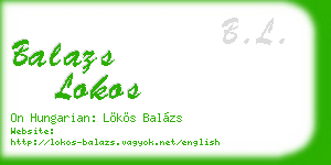 balazs lokos business card