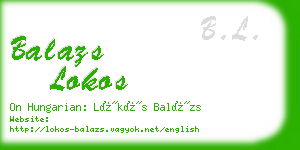 balazs lokos business card